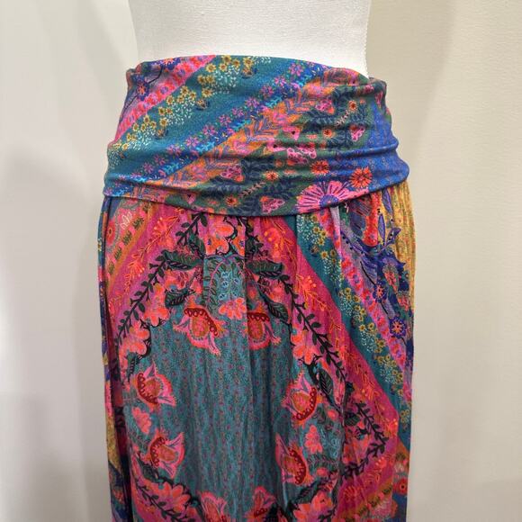 Natural Life NWT Stretch Jersey Maxi Skirt Multicolor Patchwork Hippie Festival - Picture 4 of 10